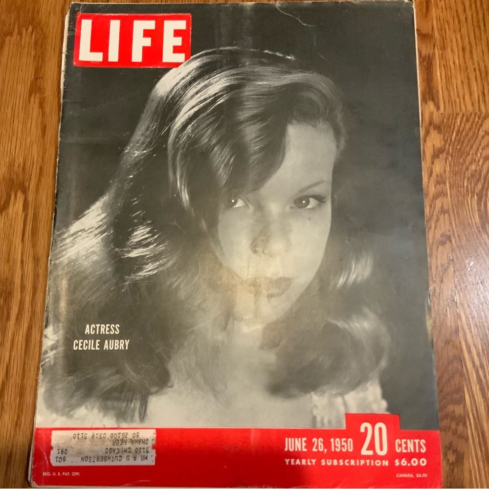 Vintage Original LIFE Magazine June 1950 Actress Cecile Aubry